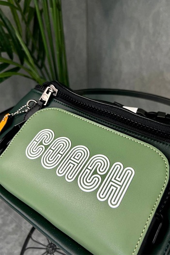 Кожаная сумка на пояс Coach Track - Green   