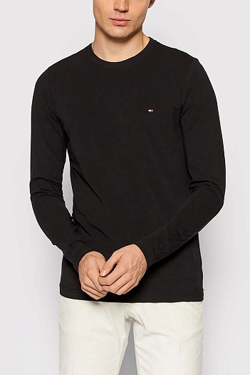 Мужской лонгслив Tommy Hilfiger чёрного цвета   
