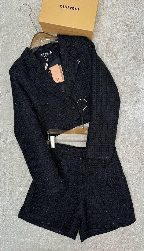 Женский костюм в клетку MIU MIU premium - Black