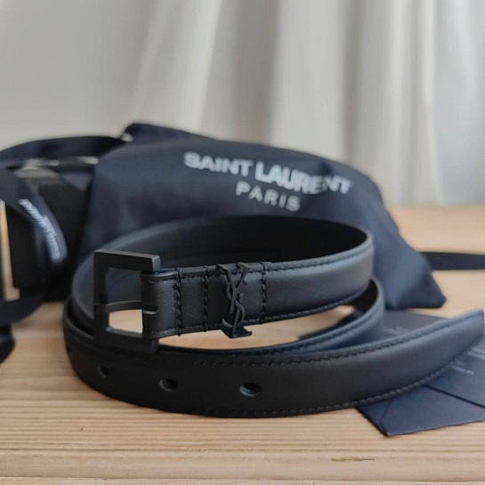 Кожаный ремень Yves Saint Laurent (ширина 2 см)