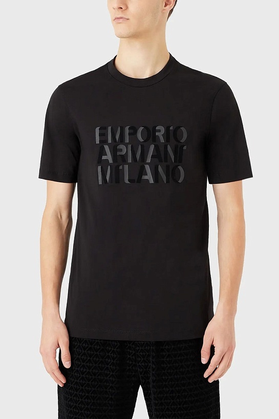 Чёрная футболка Emporio Armani Milano Pima