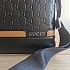 Кожаная чёрная сумка-планшет Gucci 28x26 см