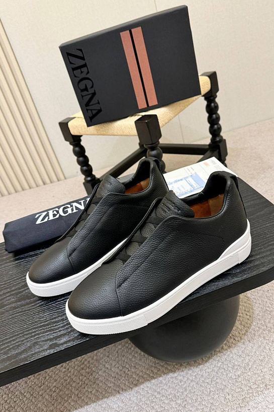 Мужские кроссовки Ermenegildo Zegna Triple Stitch - Black