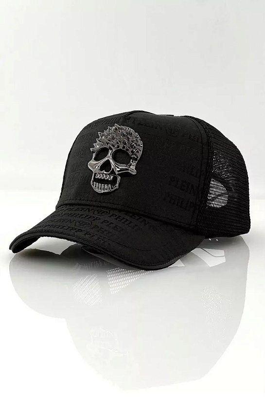 Бейсболка чёрного цвета Philipp Plein metallic-skull