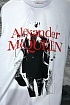 Мужская белая футболка Alexander McQueen logo-print