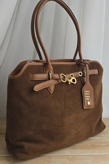 Замшевая сумка MIU MIU 43x30 см   