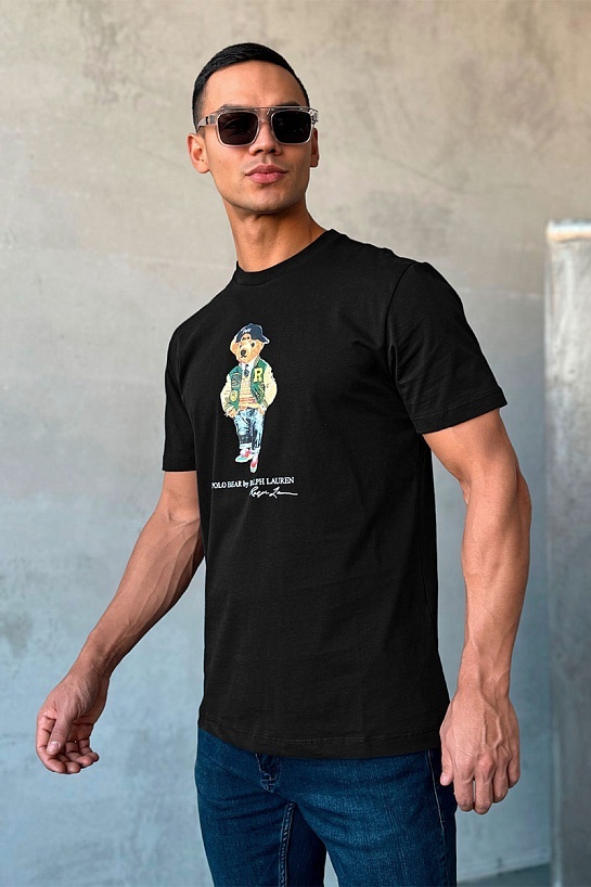 Мужская футболка Роlо Ralрh Lаurеn Varsity Bear - Black