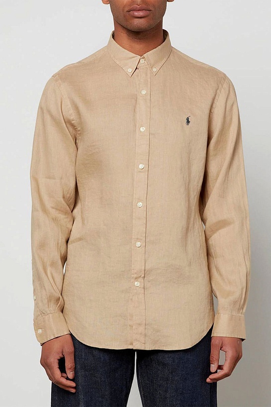 Бежевая рубашка Роlо Ralрh Lаurеnlogo-embroidered
