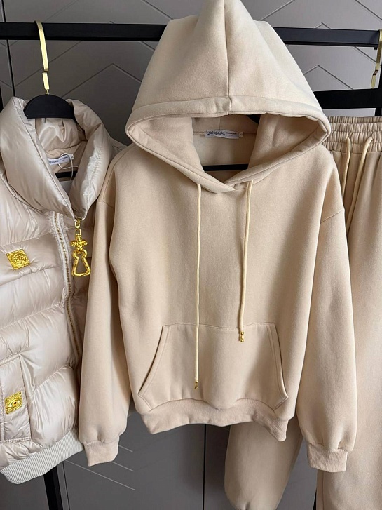 Женский костюм тройка на флисе Schiaparelli Premium - Beige