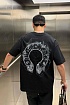 Чёрная оверсайз футболка Chrome Hearts Premium