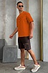 Оранжевая оверсайз футболка Prada Milano logo