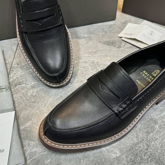 Мужские кожаные лоферы Brunello Cucinelli Premium   