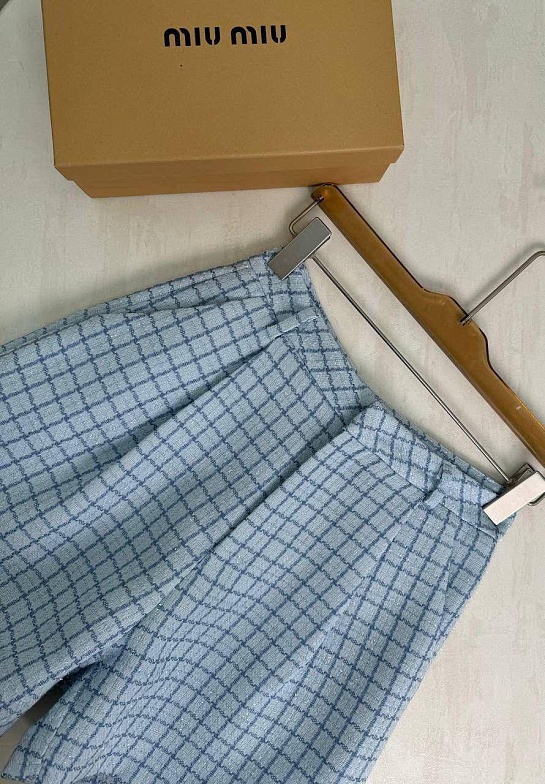 Женский костюм в клетку MIU MIU premium - Blue