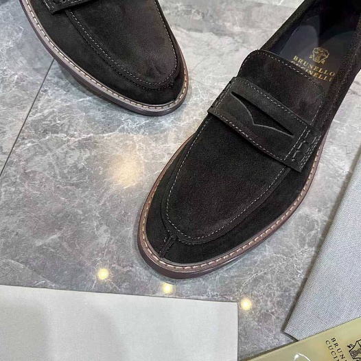 Мужские замшевые лоферы Brunello Cucinelli Premium   
