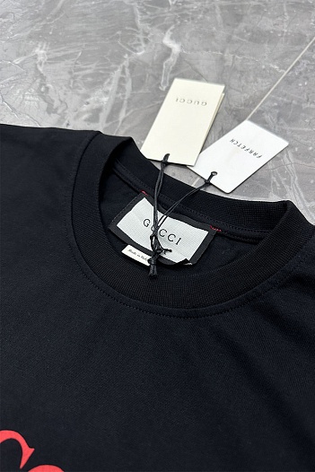 Чёрная оверсайз футболка Gucci GG logo-print   