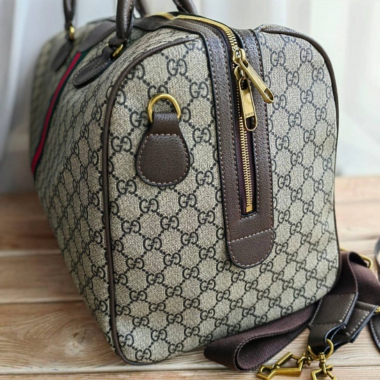 Кожаная дорожная сумка Gucci GG monogram 45x28 см