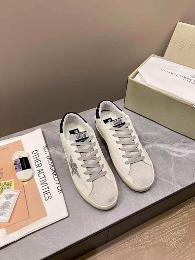 Женские кожаные кроссовки Golden Goose Super Star premium   