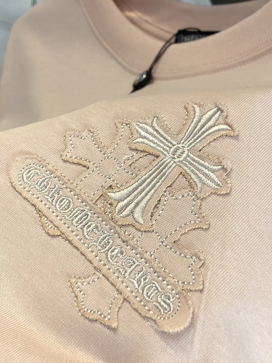 Розовая оверсайз футболка Chrome Hearts Premium