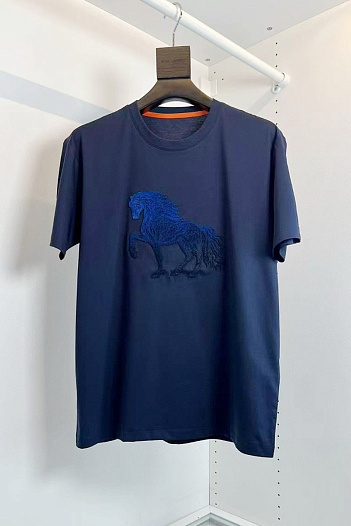 Мужская футболка Hermes horse logo - Navy   