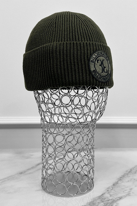 Тёмно-зелёная шапка Billionaire logo-patch