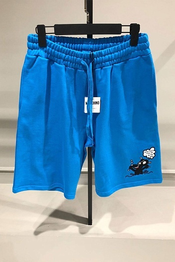 Синие мужские шорты Moschino embroidered   
