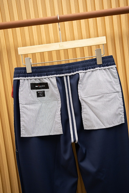 Мужские брюки синего цвета Kiton Premium