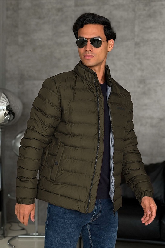 Мужская зелёная куртка Hugo Boss