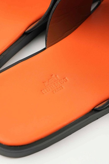Мужские шлёпанцы Hermes Izmir - Black / Orange   
