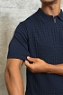 Мужское поло тёмно-синего цвета Zilli zip neck