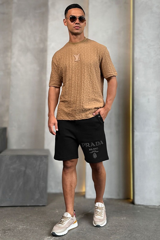 Мужские шорты Prada Milano logo-print - Black