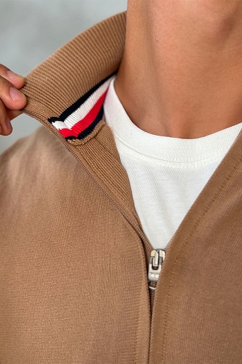 Кофта на молнии Tommy Hilfiger flag embroidery - Brown   