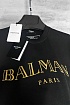 Чёрная футболка Balmain Paris gold logo-print