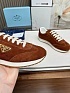 Женские замшевые кроссовки Prada Premium - Brown