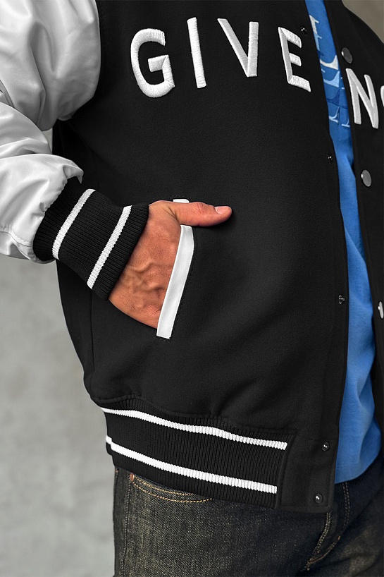 Мужской бомбер Givenchy Varsity logo-embroidered - Black / White