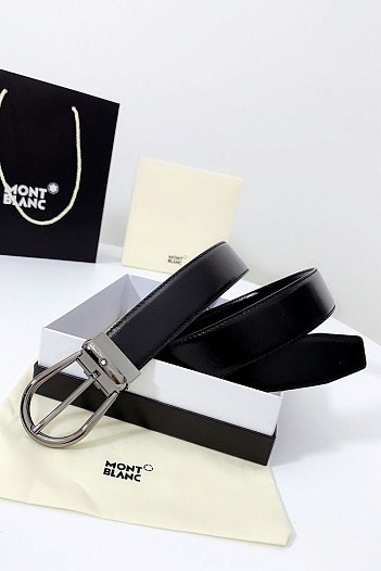 Двусторонний кожаный ремень Montblanc Premium (ширина 3.5 см)   