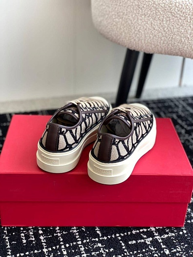 Женские кеды Valentino Toile Iconographe premium - Brown   