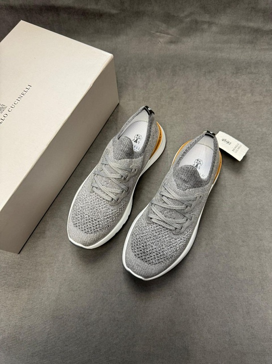 Мужские кроссовки Brunello Cucinelli knitted - Grey