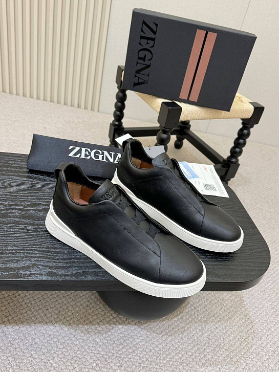 Мужские кроссовки Ermenegildo Zegna Triple Stitch - Black