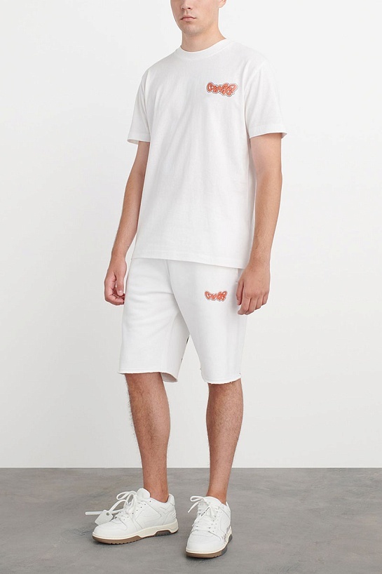 Белая оверсайз футболка Off-White logo-print