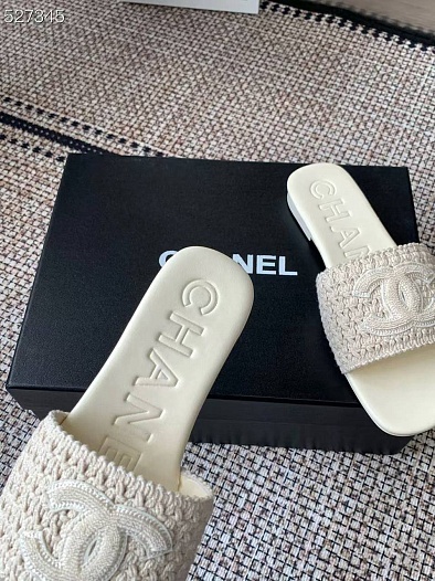 Женские шлёпанцы Chanel Premium - White   