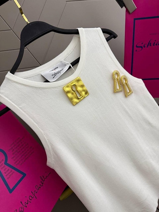 Женская белая майка Schiaparelli premium