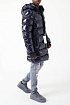 Мужская тёмно-синяя парка с глянцевым эффектом Moncler logo-patch