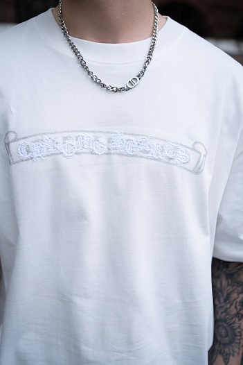 Белая оверсайз футболка Chrome Hearts Premium   