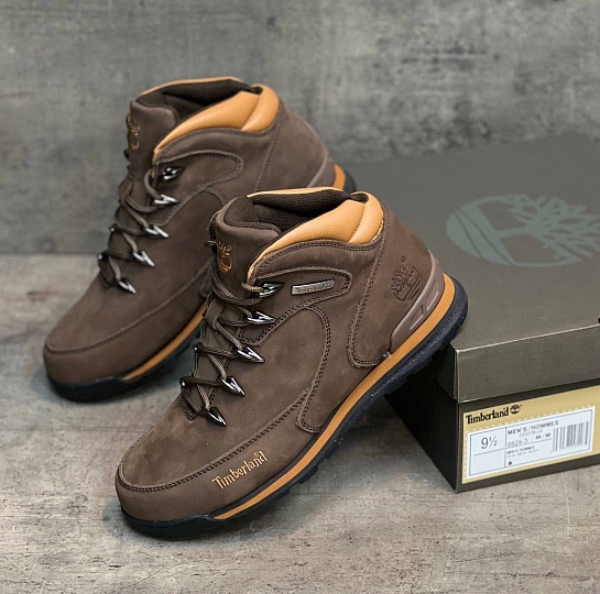 Мужские ботинки с мехом Timberland Euro Rock Hiker - Brown
