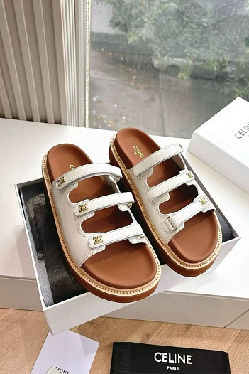 Женские шлёпанцы Celine Premium - White   