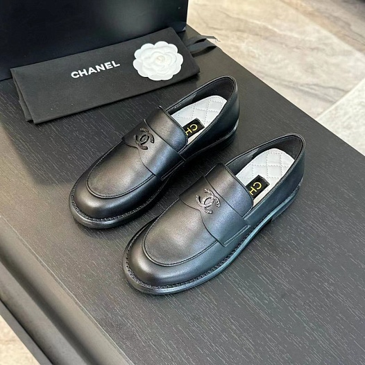 Женские лоферы Chanel Premium - Black   