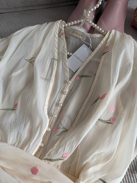 Женское укороченное платье с длинным рукавом Zimmermann premium
