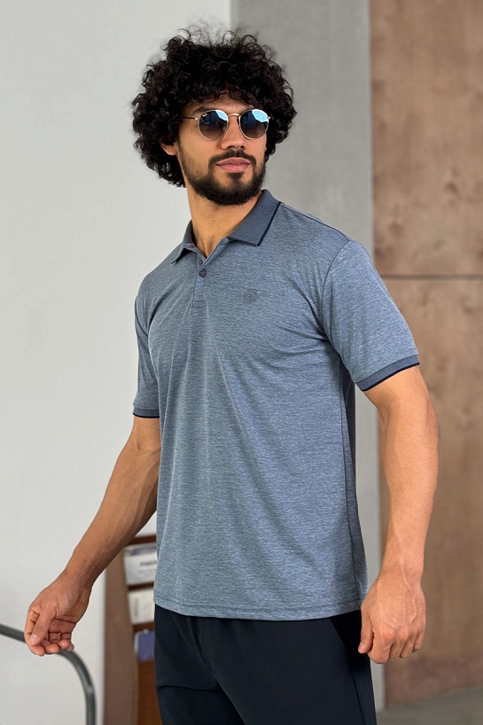 Мужское поло Loro Piana цвета индиго