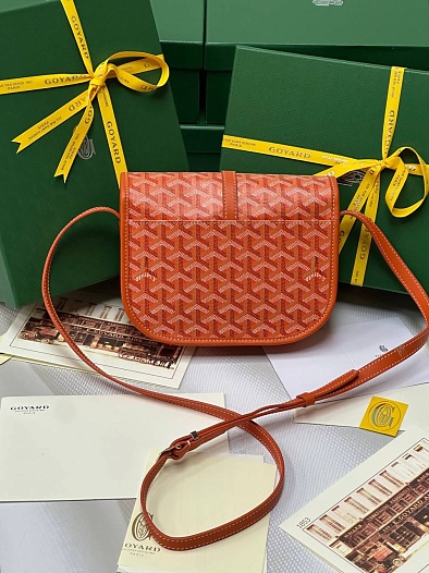 Кожаная сумка Goyard Belvedere Messenger PM premium 22x17x6 см   