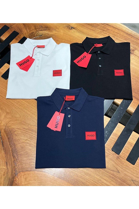 Поло белого цвета Hugo Boss logo-patch